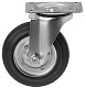 Промышленное усиленное колесо 160 мм (площадка, поворотное, черная резина, роликоподшипник) - SRC 63